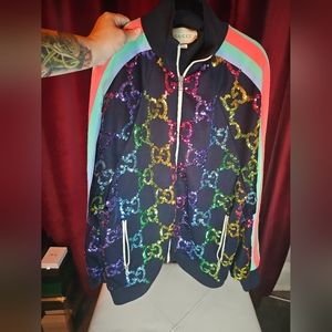 Gucci Technical Track Jacket Rainbow sequins